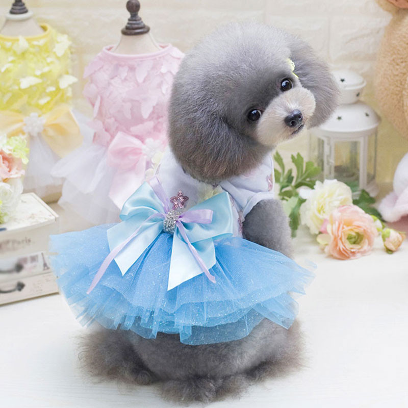 Vasarinė šunų suknelė Vestuvinė suknelė, sijonas, nėriniai, blizgučiai Naminių šunų drabužiai mažiems vidutiniams šunims Saldus tinklinis naminių kačių trumpi sijonai