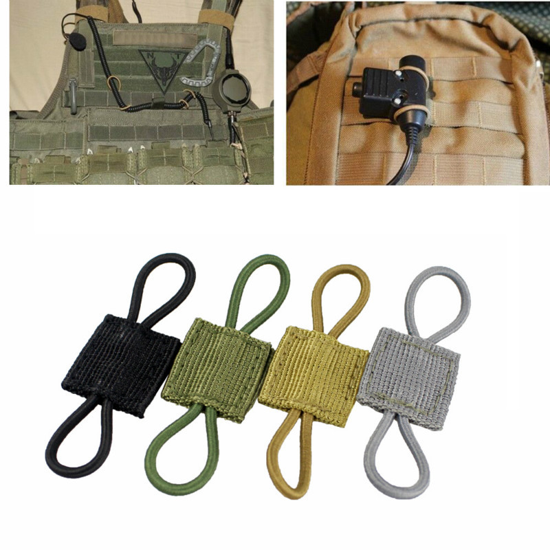 Ρυθμίστε Nylon Tactical Molle Elastic Ribbon Buckle Binding Retainer for Ptt Antenna Stick Pipe