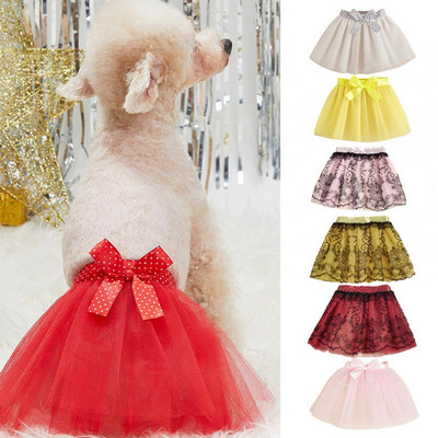 Pet Dress Super Soft Easy-wearing Pet Apparel Machine Washable Polyester Cute Pet Tutu Dress Female Dog Tulle Skirt Pet Supplies