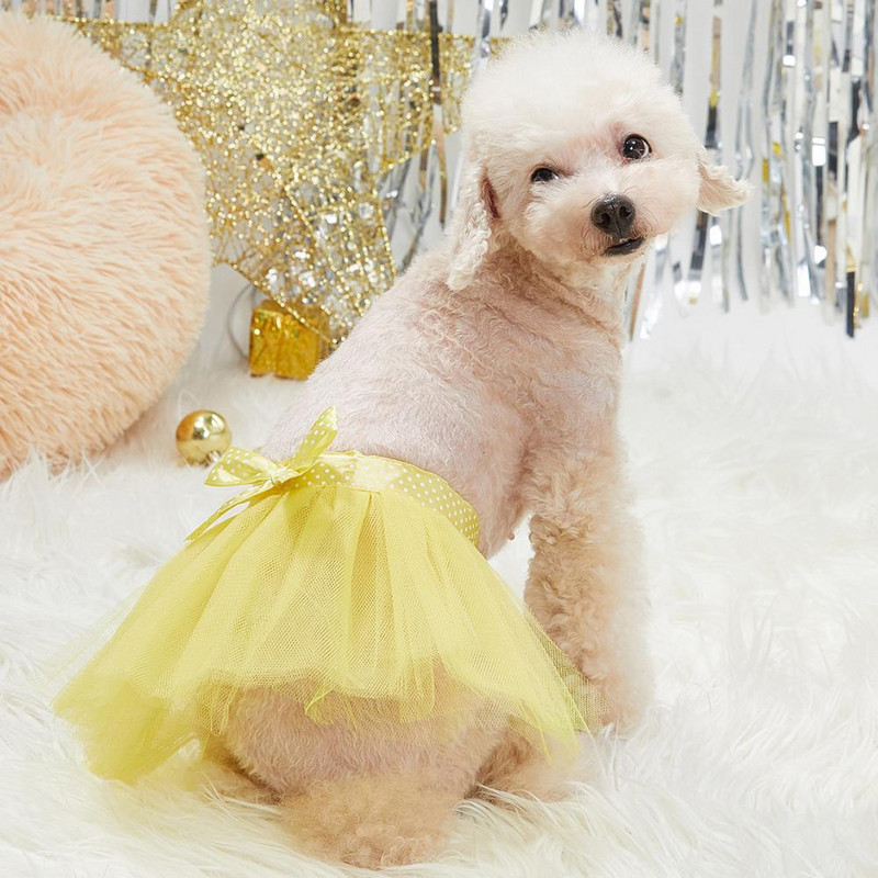 Suknelė naminiams gyvūnėliams Ypatingai minkšta, lengvai nešiojama naminių gyvūnėlių apranga Mašinoje skalbiamas poliesteris Miela Pet Tutu suknelė Moteriškam šuniui Tiulio sijonas Naminių gyvūnų reikmenys