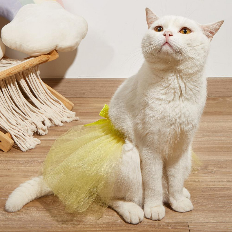 Suknelė naminiams gyvūnėliams Ypatingai minkšta, lengvai nešiojama naminių gyvūnėlių apranga Mašinoje skalbiamas poliesteris Miela Pet Tutu suknelė Moteriškam šuniui Tiulio sijonas Naminių gyvūnų reikmenys