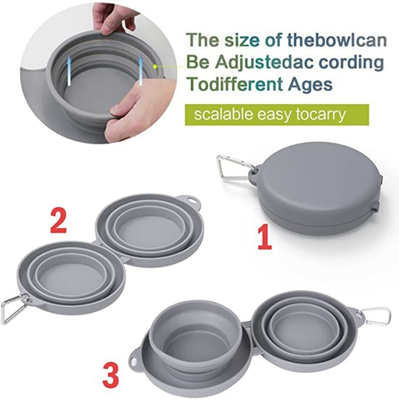 Sabiezināti TPE salokāmi silikona bļodas mājdzīvniekiem āra mājdzīvnieku dubultbļodas galda piederumu vairumtirdzniecība mājdzīvnieku piederumu pārnēsājamas bļodas suņiem