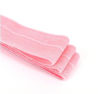 10 jardi vienkrāsains, lēts, spīdīgs salocījums pāri elastīgai FOE spandeksa lentei bērniem matu kaklasaites galvas saite kleita, mežģīņu apdare, šūšana 5/8" 15 mm