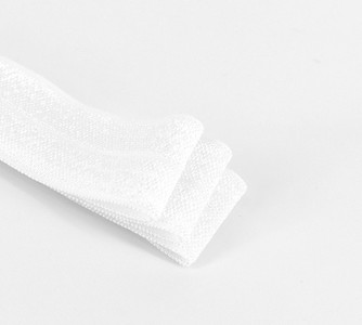 10 jardi vienkrāsains, lēts, spīdīgs salocījums pāri elastīgai FOE spandeksa lentei bērniem matu kaklasaites galvas saite kleita, mežģīņu apdare, šūšana 5/8" 15 mm