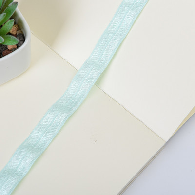 10 jardi vienkrāsains, lēts, spīdīgs salocījums pāri elastīgai FOE spandeksa lentei bērniem matu kaklasaites galvas saite kleita, mežģīņu apdare, šūšana 5/8" 15 mm