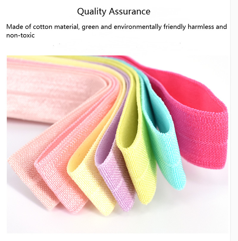 10 jardų vientisos spalvos pigus blizgus sulankstymas per elastingą FOE spandex juostą vaikams plaukų kaklaraištis galvos juosta Suknelė nėrinių siuvimas 5/8" 15 mm