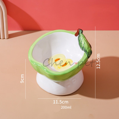 Six Fruit Designs Kisállat etetőtálak Aranyos eper Alma Szőlő Őszibarack Cearamics Macskaeledel tál macskaetető