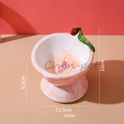 Six Fruit Designs Kisállat etetőtálak Aranyos eper Alma Szőlő Őszibarack Cearamics Macskaeledel tál macskaetető