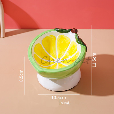 Six Fruit Designs Kisállat etetőtálak Aranyos eper Alma Szőlő Őszibarack Cearamics Macskaeledel tál macskaetető