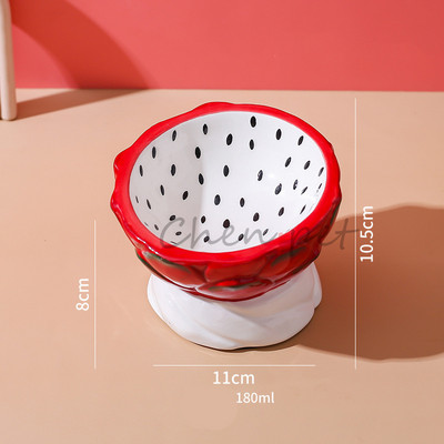 Six Fruit Designs Kisállat etetőtálak Aranyos eper Alma Szőlő Őszibarack Cearamics Macskaeledel tál macskaetető