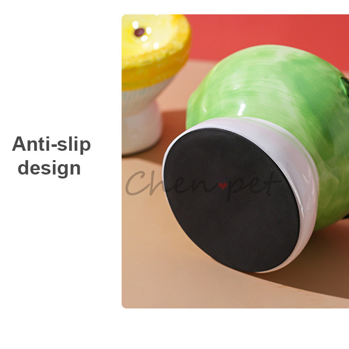 Six Fruit Designs Kisállat etetőtálak Aranyos eper Alma Szőlő Őszibarack Cearamics Macskaeledel tál macskaetető