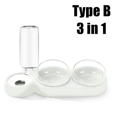 Pet Cat Bowl Automata etető 3 az 1-ben Kutya macskaeledel tál szökőkúttal Dupla tál ivótál megemelt állványos edénytálak macskáknak