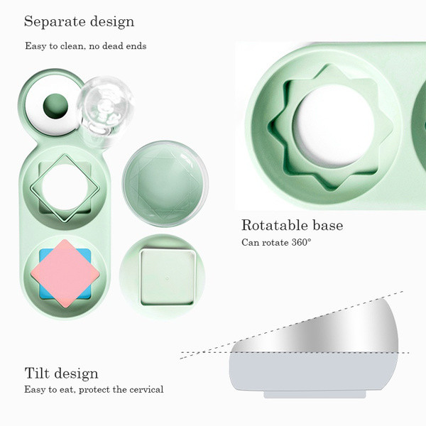 Pet Cat Bowl Automata etető 3 az 1-ben Kutya macskaeledel tál szökőkúttal Dupla tál ivótál megemelt állványos edénytálak macskáknak