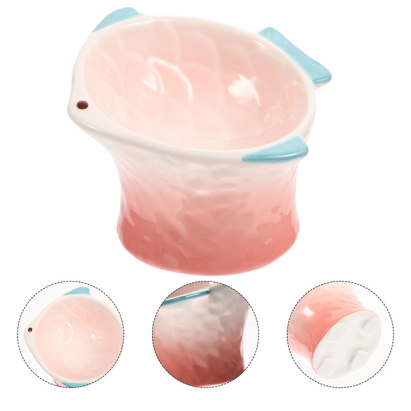 Kaķa bļoda Mājdzīvnieku padeves trauks Suns Kārums Bļodas Šķīvs Barošana Ēšana Keramikas Paaugstināti trauki Kaķēns Dekoratīvi Radoši Paaugstināts Ūdens