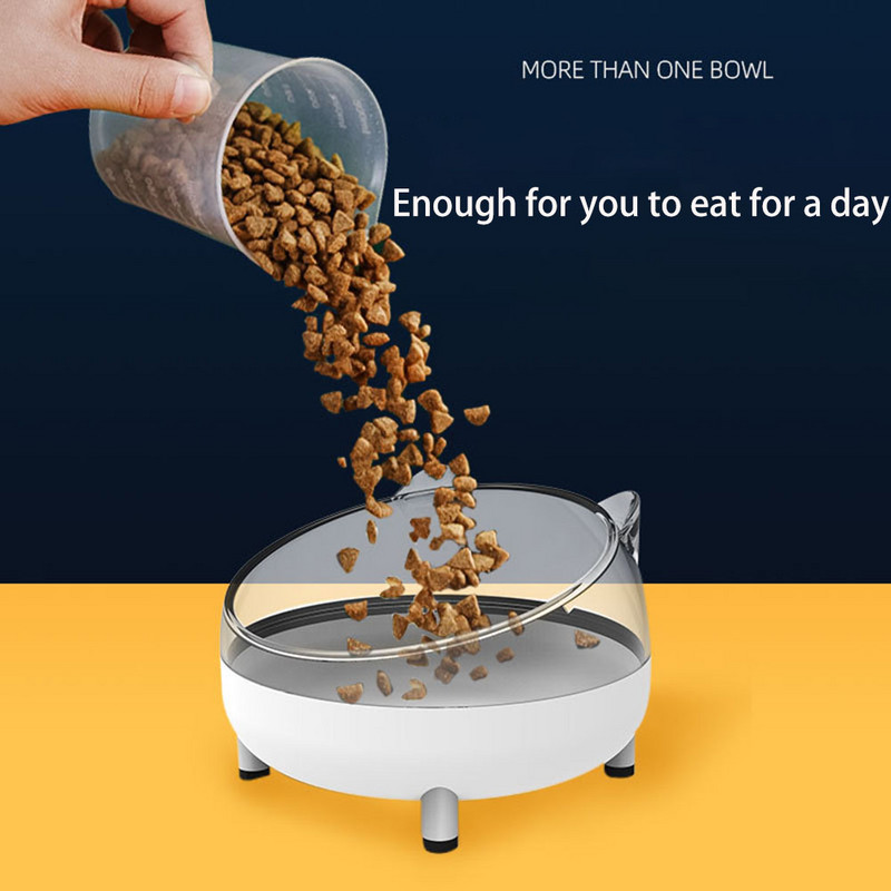 Kaķa bļoda ar augstu pēdu suņu bļoda kakla aizsargs kaķu barība ūdens bļodiņai pret noliekšanos Binaurālā mājdzīvnieka barošanas kaķa aksesuārs mājdzīvnieku deserta bļoda