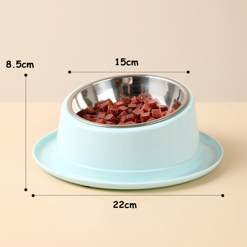 Mājdzīvnieku kaķu barotava slīpuma pretskudru barības bļoda kaķu mājdzīvnieku piederumiem suņu bļoda Kvalitatīvs nerūsējošā tērauda trauks kaķiem Mājdzīvnieku piederumi