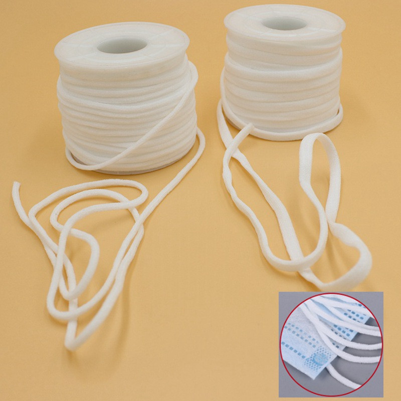 5/10/30 metrai / aikštelė 3/5 mm kaukė elastinė juosta Balta elastinga guminė juosta Siuvimas elastinė juosta Stretch Rope / elastinė juosta kaukei
