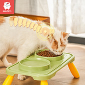 Kimpets dubultā kaķu bļoda ar paaugstinātu mājdzīvnieku ūdens barību, neslīdošu suņu bļodu, slīpuma statīvu kaķu barotavai barošanas traukam kaķēnu piederumi
