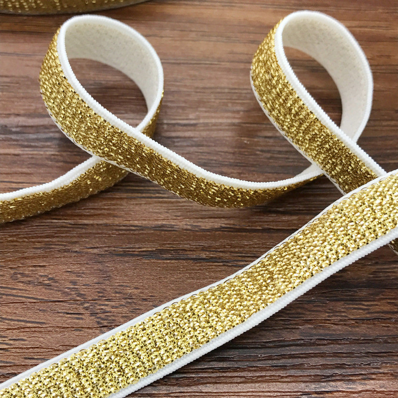 Naujas „pasidaryk pats“ 5 jardų 10 mm aukso ir sidabro daugiafunkcinis sulankstomas elastingas elastanas, atlaso apyrankė