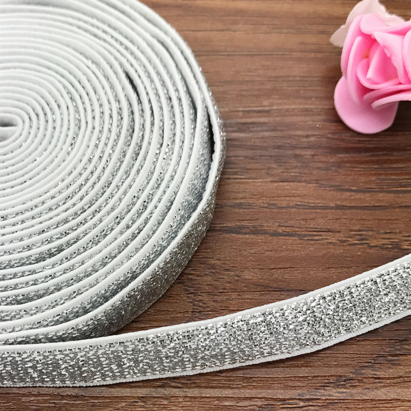 Naujas „pasidaryk pats“ 5 jardų 10 mm aukso ir sidabro daugiafunkcinis sulankstomas elastingas elastanas, atlaso apyrankė