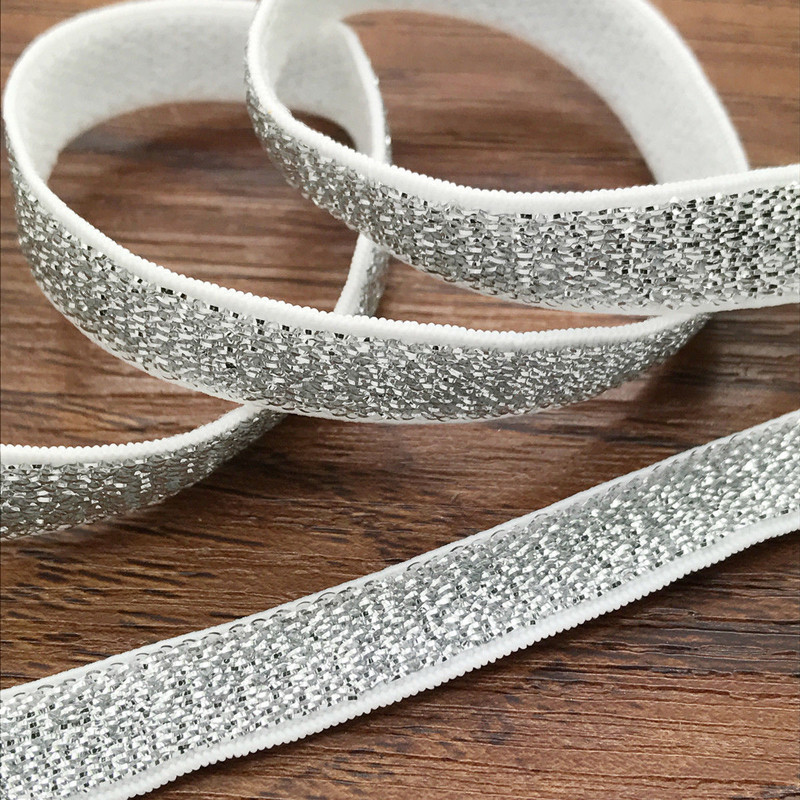 Naujas „pasidaryk pats“ 5 jardų 10 mm aukso ir sidabro daugiafunkcinis sulankstomas elastingas elastanas, atlaso apyrankė