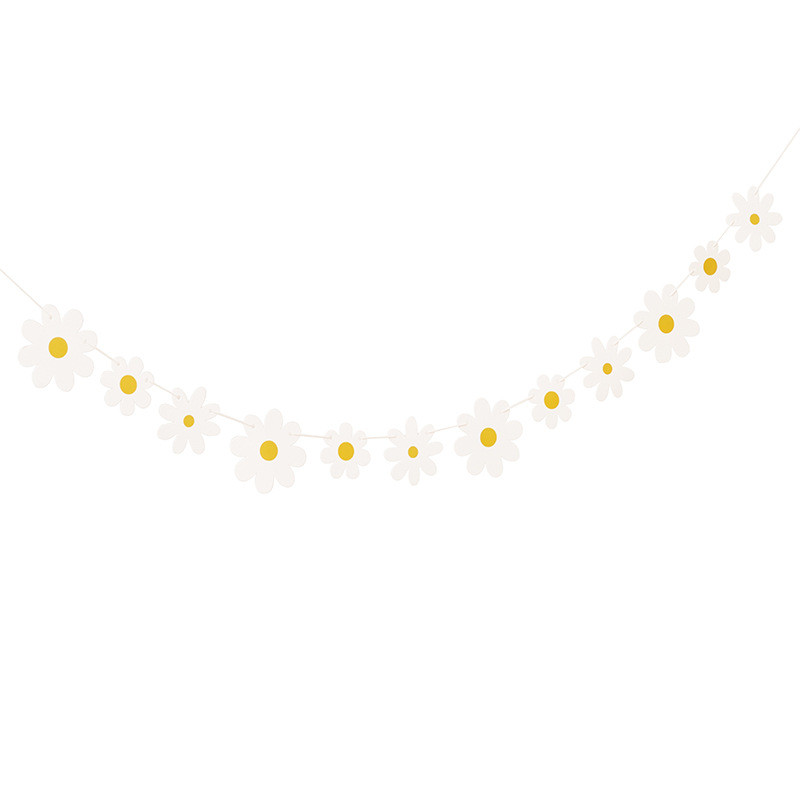 Mazas baltas margrietiņas velk ziedus Krizantēmas karoga reklāmkarogs Dzimšanas dienas svinību dekorācijas Dekorētas ainas stērses piederumi