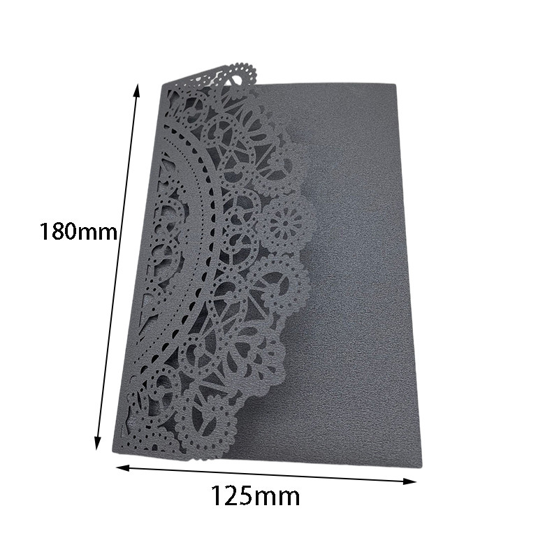 10 gab. Eiropas lāzergriešanas kāzu ielūgumu kartīte trīslocīta mežģīņu biznesa apsveikuma kartīte saderināšanās kāzu ballītes labvēlības dekorēšanai