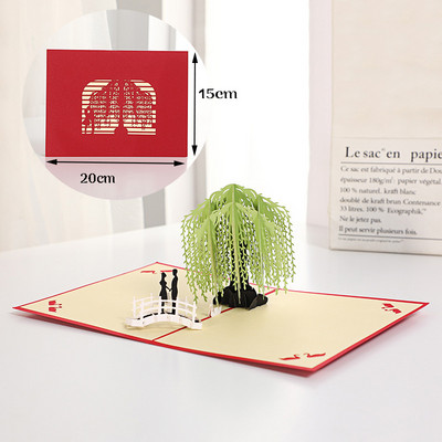 3D uznirstošā kartīte ziedu kļavu ķiršu koku kāzu ielūgums Apsveikuma kartīte dzimšanas dienas ballītei, dāvanu pastkarte ar aploksnēm