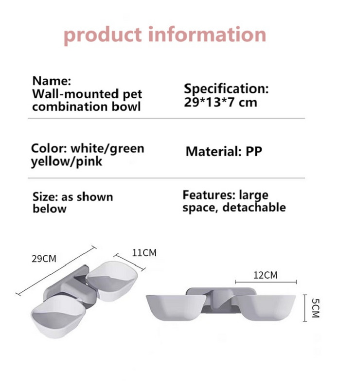 Κρεμαστό μπολ τροφοδοσίας κατοικιδίων Επιτοίχιο μπολ γάτας Κρεμαστό μπολ για σκύλους γάτα Ανθεκτικό μικρό μπολ νερού τροφοδοσίας κατοικίδιων καινούργιο
