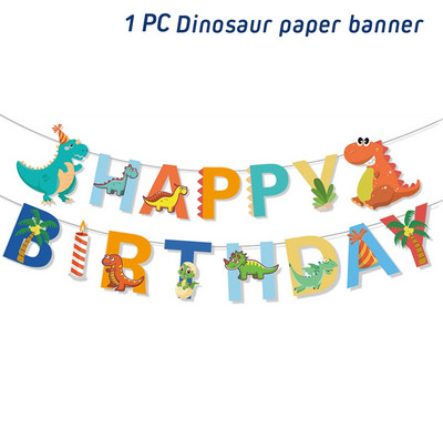 Dinoszaurusz eldobható étkészlet Dinoszaurusz születésnapi parti dekoráció gyerekek fiú baba zuhany léggömbök dzsungel szafari születésnapi kellékek