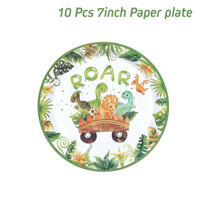 Dinoszaurusz eldobható étkészlet Dinoszaurusz születésnapi parti dekoráció gyerekek fiú baba zuhany léggömbök dzsungel szafari születésnapi kellékek