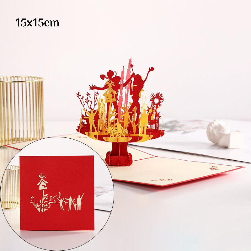 Τρισδιάστατη αναδυόμενη κάρτα αγάπης Προσκλητήριο γάμου για την ημέρα του Αγίου Βαλεντίνου Ευχετήριες κάρτες για ζευγάρια Δώρο συζύγου συζύγου με φακέλους