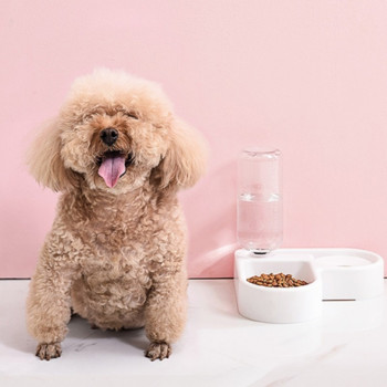 Ъглова купа за кучета Автоматична хранилка за домашни любимци Купа за животни Пиене на вода Диспенсер с голям капацитет Леген за хранене с високо ниво на външен вид