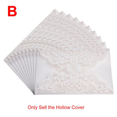 10 gab. Eiropas stila eleganti, smalki grebti mežģīnes kāzu ballīšu ielūgumi kartītes apsveikuma kartītes ballīšu piederumi