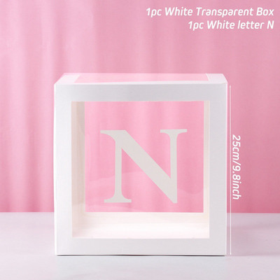 Läbipaistev kiri õhupallikarbi pulmade sünnipäevapeo kaunistused Baby Shower Poiss Tüdruk Üheaastane 1. Sünnipäev õhupallikarbi kujundus