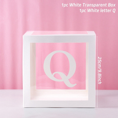 Läbipaistev kiri õhupallikarbi pulmade sünnipäevapeo kaunistused Baby Shower Poiss Tüdruk Üheaastane 1. Sünnipäev õhupallikarbi kujundus