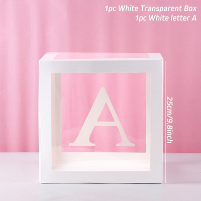 Läbipaistev kiri õhupallikarbi pulmade sünnipäevapeo kaunistused Baby Shower Poiss Tüdruk Üheaastane 1. Sünnipäev õhupallikarbi kujundus