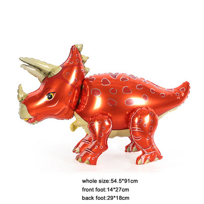 Álló zöld dinoszaurusz fóliás léggömbök 3. születésnapi dekoráció dinoszauruszparti léggömbök transzparens dzsungel állatalkatrészeinek kellékei gömbök