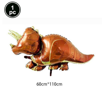 Álló zöld dinoszaurusz fóliás léggömbök 3. születésnapi dekoráció dinoszauruszparti léggömbök transzparens dzsungel állatalkatrészeinek kellékei gömbök