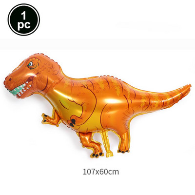 Álló zöld dinoszaurusz fóliás léggömbök 3. születésnapi dekoráció dinoszauruszparti léggömbök transzparens dzsungel állatalkatrészeinek kellékei gömbök