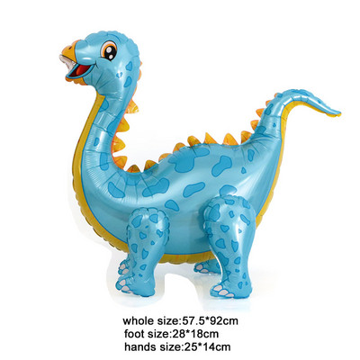 Álló zöld dinoszaurusz fóliás léggömbök 3. születésnapi dekoráció dinoszauruszparti léggömbök transzparens dzsungel állatalkatrészeinek kellékei gömbök