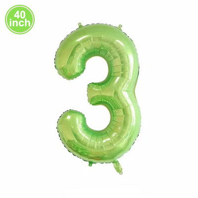 Álló zöld dinoszaurusz fóliás léggömbök 3. születésnapi dekoráció dinoszauruszparti léggömbök transzparens dzsungel állatalkatrészeinek kellékei gömbök