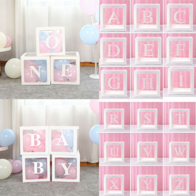Esimese sünnipäeva õhupallikarbid peokaunistuseks 1. sünnipäeva õhupalliplokkide dekoratsioon ONE Letter`iga poiss, tüdruk, beebidušš