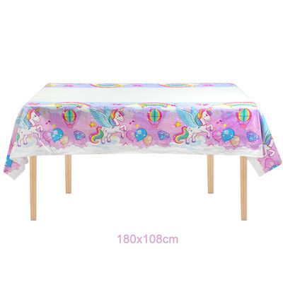 Varavīksnes vienradžu ballīšu baloni vienreizlietojamie galda piederumi dāvanu maisiņi bērniem, vienradzis, dzimšanas dienas ballītes dekorēšanas piederumi