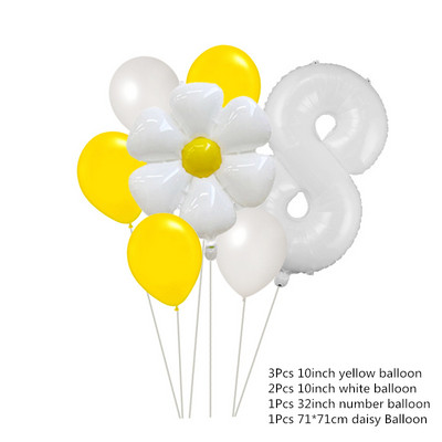 Margrietiņas dzimšanas dienas svinību dekorēšana bērniem, karoga izvelkama 7 collu margrietiņas šķīvīša pirmās dzimšanas dienas ballītes dekorēšanas piederumi