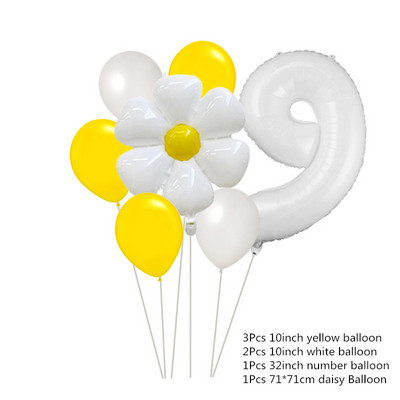 Margrietiņas dzimšanas dienas svinību dekorēšana bērniem, karoga izvelkama 7 collu margrietiņas šķīvīša pirmās dzimšanas dienas ballītes dekorēšanas piederumi