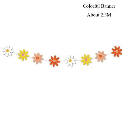 Margrietiņas dzimšanas dienas svinību dekorēšana bērniem, karoga izvelkama 7 collu margrietiņas šķīvīša pirmās dzimšanas dienas ballītes dekorēšanas piederumi