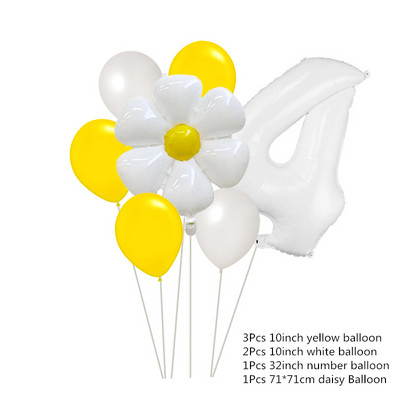 Margrietiņas dzimšanas dienas svinību dekorēšana bērniem, karoga izvelkama 7 collu margrietiņas šķīvīša pirmās dzimšanas dienas ballītes dekorēšanas piederumi