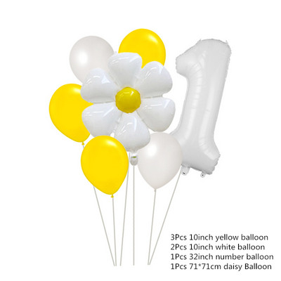 Margrietiņas dzimšanas dienas svinību dekorēšana bērniem, karoga izvelkama 7 collu margrietiņas šķīvīša pirmās dzimšanas dienas ballītes dekorēšanas piederumi