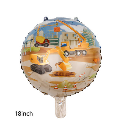 Jucărie cu balon din folie 4D autoportant Forțele armate Digger Vehicul de inginerie Băieți Construcție Balon de naștere Decor pentru petrecere